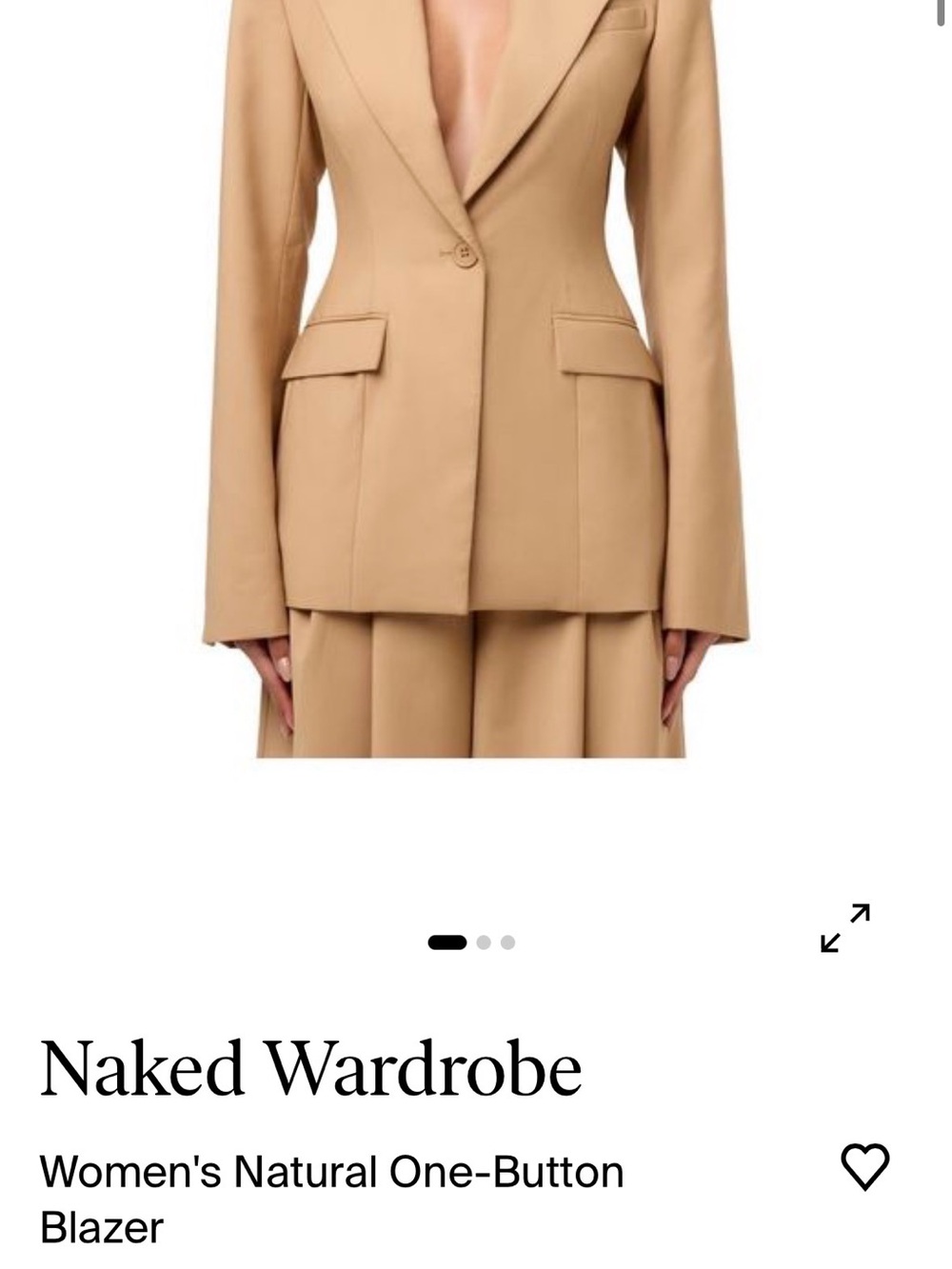 NWT Naked Wardrobe Structured One-Button Blazer - S